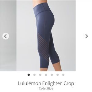 Lululemon Enlighten Crop XS Small 0 2 4 6 Blue Purple
